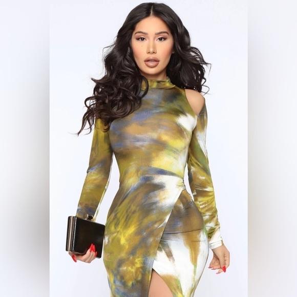 NWT Open front Slit Dress Tie Dye Small - Picture 4 of 5